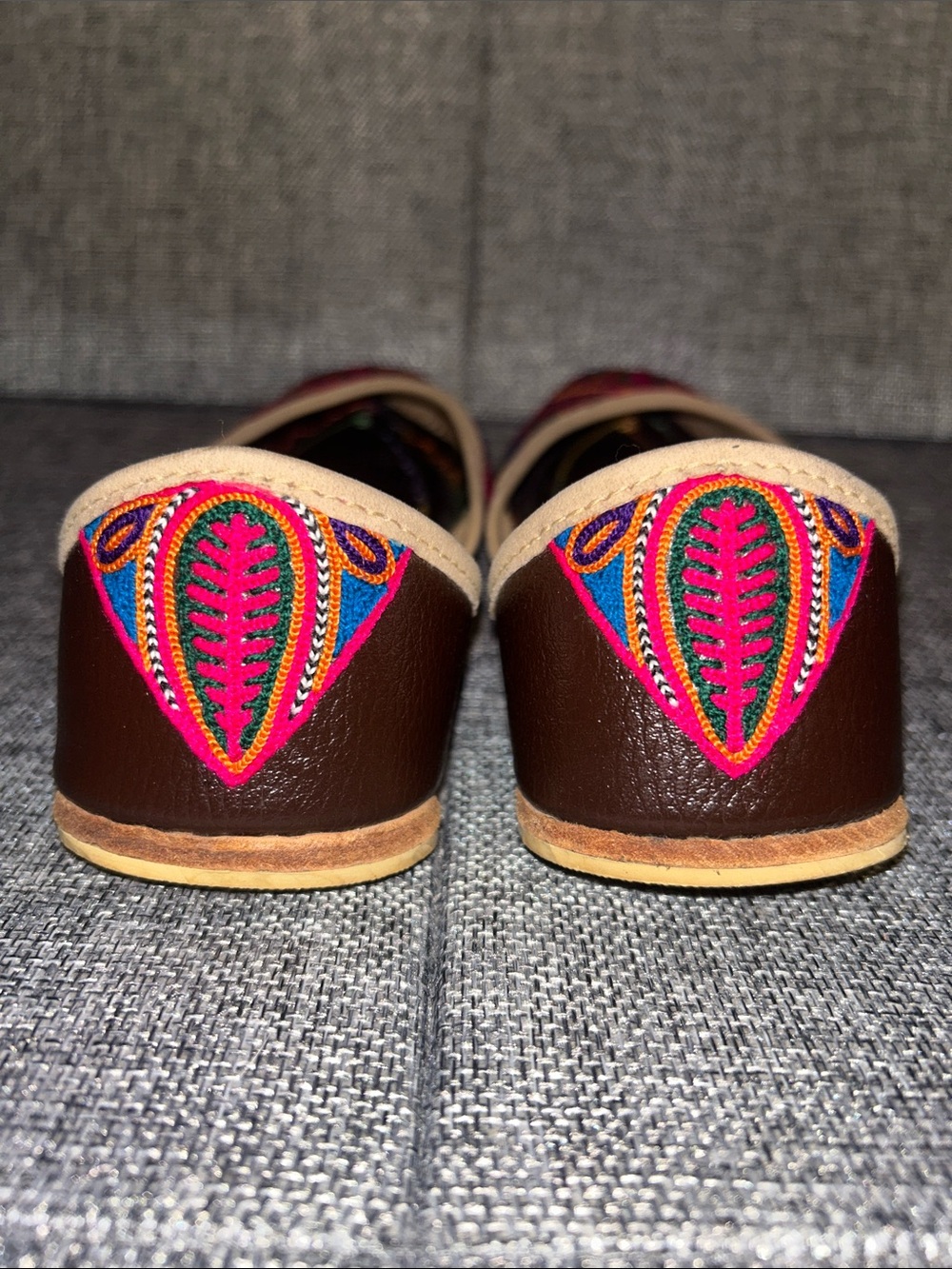 Embroidered Multicolor Women’s Slip-On Flats - Picture 4 of 7